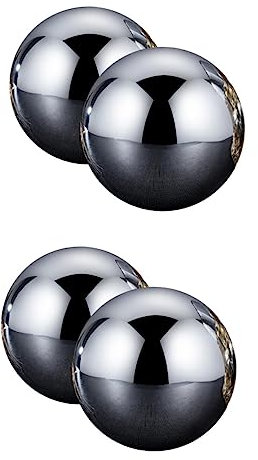 Amosfun 4 Stück runde Eispellets Whiskey-Eiswürfel wiedereinfrierbarer Eiswürfel Eiskugel wiederverwendbare eiswürfel whisky steine Eiswürfel aus Metall wiederverwendbarer Eiswürfel Silver