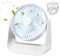 Desk Fan with Temperature control mode, 5000mAh USB Table Fan, 5 Speeds with Strong Airflow, Rechargeable Battery Operated Fan with Light & Hook for Bedroom Office Home Travel Camping