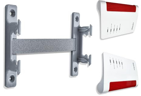 Decoralin Supporto da parete Fritzbox 5590, 6660, 6670, 7590 AX 7690, 3 pezzi, con distanziatore, viti e fissaggi