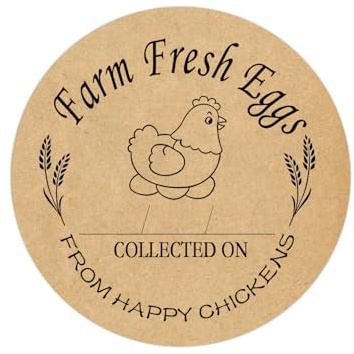 500 Pcs Kraft Farm Eggs Laid On Stickers 2 inch Farm Eggs Collected Date Stickers Coop Handling Instructions Labels Egg Carton Eggs Sell