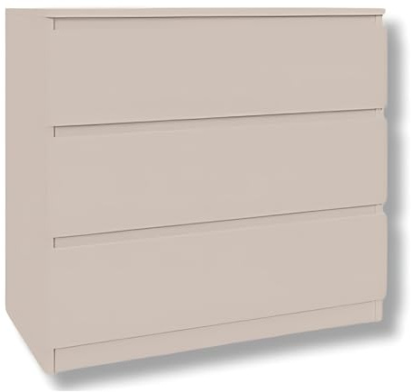 SoDREAMER Kommode mit 3 Schubladen | Kashmir 80 cm Ideal für Schlafzimmer, Wohnzimmer, Kinderzimmer und Büro | Geräumige Kommode| Modernes Design | 80 x 75 x 40 cm