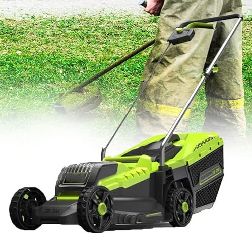 YMXEURSC 2-in-1 lawn scarifier,Electric scarifier and dethatcher,4000mAh Li-Ion Batteries,with powerful 15-amp motor,14.5-gallon collection