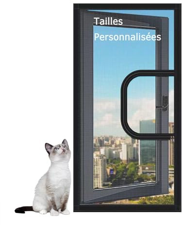 DUOLEH Moustiquaire Fenetre Écran, Filet de Balcon Anti-Chute pour Animaux de Compagnie,Filet de Protection Chat, Filet Écran Insecte pour Terrasses Maison Bureau
