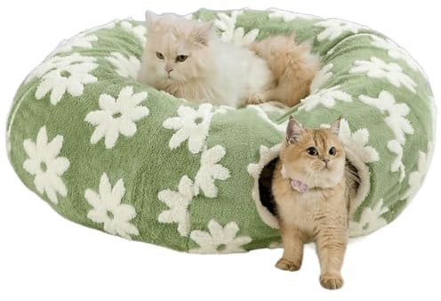 ERNAN Katzenspielzeug Katzentunnel.Faltbarer Katzen Tunnel, Bunny Tunnel,Spieltunnel & Krabbeltunnel für Kätzchen, Welpen, Kaninchen, kleine Hunde (Green)