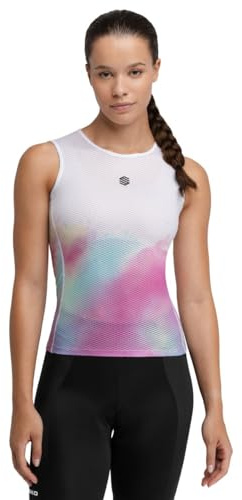 SIROKO - Ärmelloses Fahrradbaselayer für Damen Droplet - L-XL - Weiß