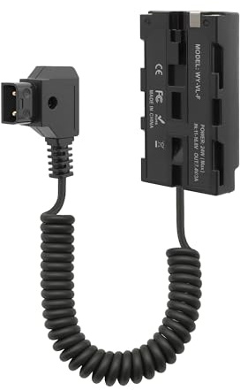 D-Tap to NP-F550 Dummy Battery Fully Decoded Coiled Power Cable for NP-F550/570/770/970, Compatible with Sony Camcorders, Atomos Ninja/Shinobi, Blackmagic BMPCC 6K, Z CAM, LED Lights, 39