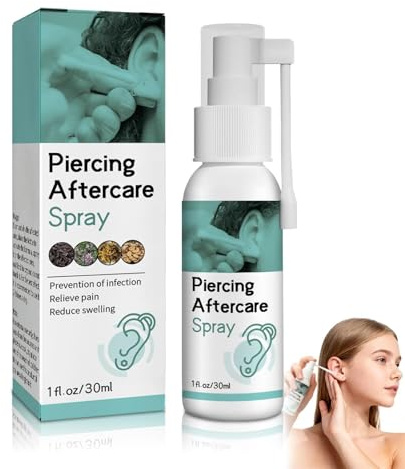 Saline Solution Piercing, Ear Piercing Cleaning Solution, Aftercare Spray, for Ears, Nose, Tongue and Navel, Ear Care Mist (1 PCS)