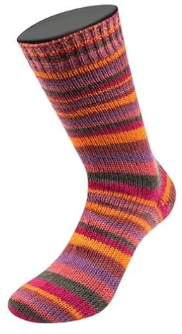 MEILENWEIT 8-fach 150g Print 9975 - Asternrot/Orange/Burgund/Violett/Rot/Anthrazit