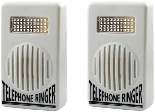 2Pcs White Telephone Ringer Amplifier Bell Extra-Loud Telephone/Phone Ringer Use Safety Small in Size and Light in Weight,Landline Phones,Telephones and Accessories