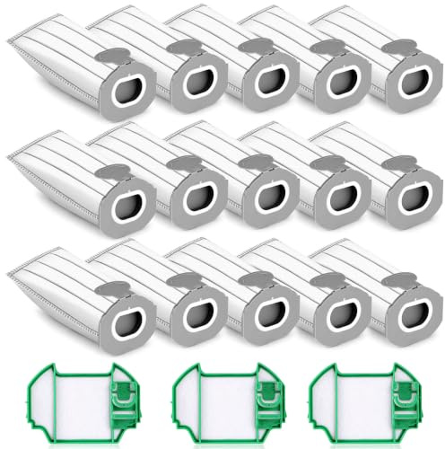 DESPOINA 15 Pièces sac D'aspirateur pour Vorwerk Kobold VK7 et 3 Filtres HEPA, compatibles avec kobold, sac kobold vk7 FP7, sac à poussière de rechange pour sac aspirateur vorwerk