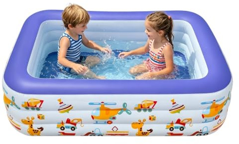 Uppblåsbart plaskdamm, stor rektangel familj pool