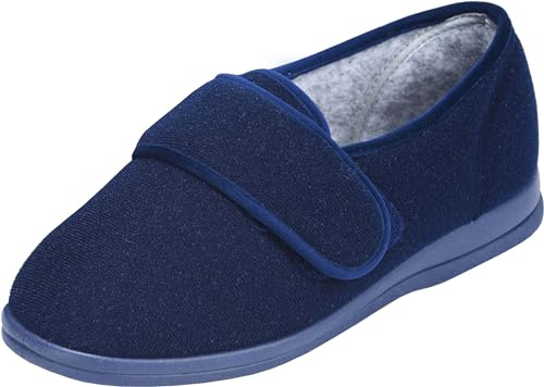 Cosyfeet Holly - Navy - 3-6E Width - Extra Wide Women's Slippers