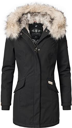 Navahoo Damen Winter Kurzmantel mit Kapuze Cristal XS-XXL