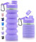 ONTA Collapsible Water Bottle- BPA Free Silicone Foldable Water Bottle for Travel, FDA Approved Food-Grade Silicone Portable Leak-Proof Travel Water Bottle, 20oz (Purple)