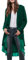 R.Vivimos Autumn Winter Women Velvet Ruffle Coat Casual Vintage Long Jacket Collarless Classic Swallowtail Hem Blazer(Large,Green)