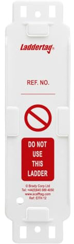 Scafftag by Brady Laddertag Holder Pack – 10 Durable Holders for Ladder Inspection and Safety Compliance - Ladder Inspection Tags for Ladder Safety System