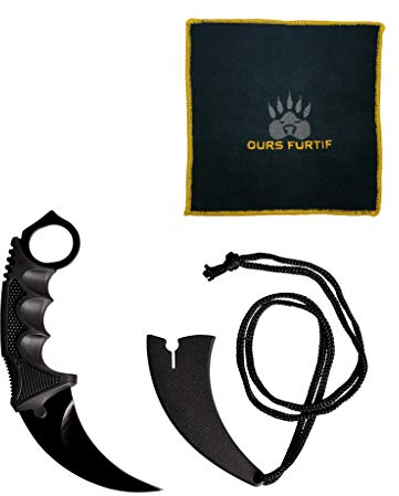 Karambit Messer Scharf - Jagdmesser Feststehende Klinge Real Steel - Survival, Camping, Tactical, Kampf, EDC, Selbstverteidigung, Csgo Outdoor Knife Stainless Steele, jagtmesser - Night