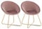 WOLTU Esszimmerstühle 2er Set Küchenstuhl Polsterstuhl Skandinavisch Design Wohnzimmerstuhl Sessel Schminktisch Stuhl, Sitzfläche aus Samt, Goldene Metallbeine, Rosa BH217rs-2