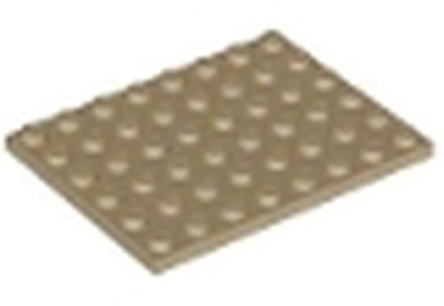 LEGO Plate 6 x 8 Part 3036 (Dark Tan, 2, count)