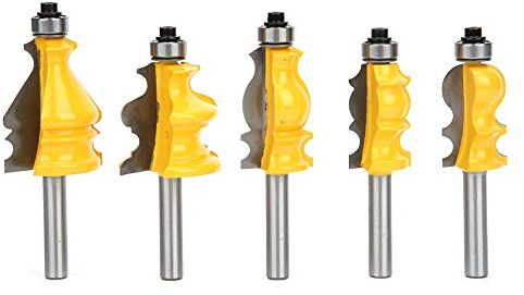 5 Pz 8Mm Punte per Fresa Con Gambo, Utensili per Frese per La Lavorazione Del Legno, Router Bit Finitura Fresa per Cabinet Door Top Line Trimming Fresa Lavorazione