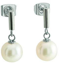 Boccia Damen Ohrstecker aus Titan in der Farbe Silber mit Perle, antiallergen, 05043-01