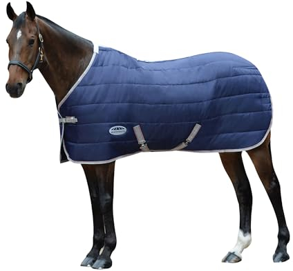 Weatherbeeta Comfitec 210d Channel Quilt Standard Hals Medium Stalldecke (145cm) (Navy/Silber/Rot)