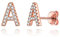 ChicSilver Rosegold Damen Buchstabe A Ohrstecker Alphabet Anfangsbuchstabe Ohrringe für Valentinstag Geburtstag