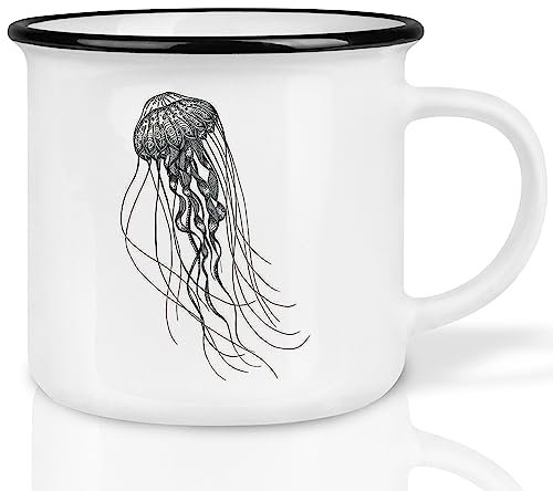 Ligarti® Keramiktasse [Das Original] Design Mug & handveredelter Becher I Tasse mit Tiermotiv, spülmaschinengeeignete Kaffeetasse, Teetasse, Cup (Tiefseequalle)