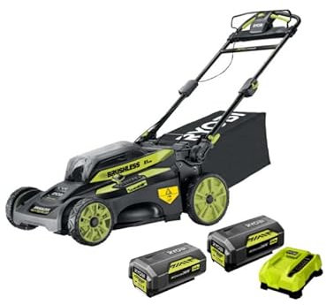 Ryobi Pack Tondeuse 36V LithiumPlus Brushless RY36LMX51A - 2 Batteries 36V LithiumPlus 4.0Ah - 6.0Ah - 1 Chargeur
