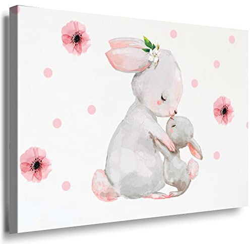 Julia-Art - Bilder Kinderzimmer Babyzimmer Dekor Boho Style Tiermotive 60 x 40 cm LeinWandBilder Xxl - 1 Teilige WandBilder Art 3D Modern Kunstdrucke kE-98-13