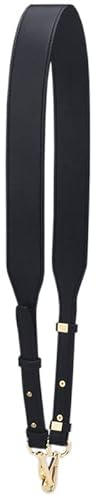 Lederriemen Schulterriemen für Taschen,4CM Breiter 109-117cm Verstellbare Tragegurt PU-Leder Schultergurt Taschengurt Ersatz Leder Trageriemen DIY Riemen für Damen Handtaschen Geldbörse,Schwarz