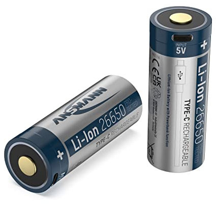 Batteria agli ioni di litio 26650 – 3,6 V/Type 5100 (min. 4950 mAh) / 18,36 Wh – batteria protetta grazie al circuito di sicurezza