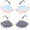 VALICLUD Wolke Sonnenbrille Randlose Vintage Sonnenbrille Lustige Brillen Disco Brille Blitz Quaste für Frauen Männer Getönte Brille Festival Sonnenbrille (2Pcs)