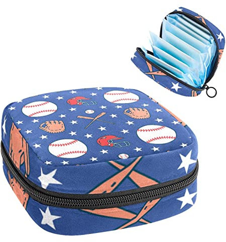 Aufbewahrungstasche für Damenbinden, Menstruationstassen-Tasche, Perioden-Tasche, Organizer für weibliche Pads, Tampons, Baseball mit Handschuhen