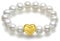 ZHOU LIU FU Damen Ringe Perlen Ringe Weiß Damen-Ring 750 18K Echt Gold elastisch Perlenring Hochwertige Süßwasser-Zuchtperlen in ca. 3,5-4,3 mm Ovale Perlen Ringe für Damen