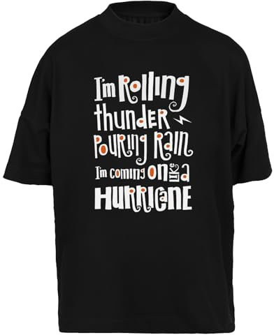 Hells Bells Herren Baggy T-Shirt Herren Damen Unisex Schwarz Bio-Baumwolle Tee Men's Black