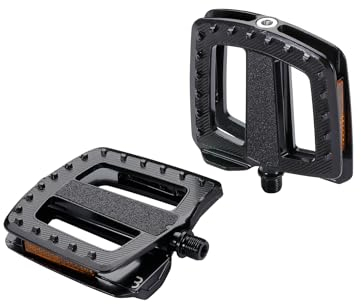 BBB Cycling ErgoBase HP Aluminium Fahrradpedale | Große Plattform Ergonomische Fahrradpedale | Geeignet für Stadt-, Cargo- und E-Bikes | BPD-49, Schwarz