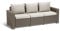 Keter California Gartensofa, ausgestattet mit drei Sitzen und Kissen auf Sitzfläche und Rückenlehne, 198 x 68 x 71,5 cm, hergestellt mit charakteristischer geflochtener Oberfläche, Farbe Cappuccino