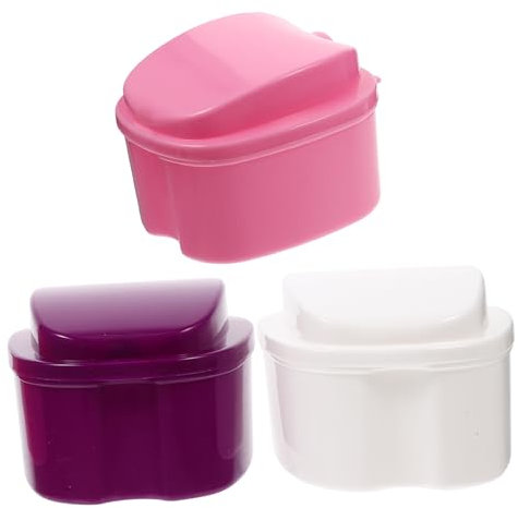 Healvian 9 Stk Prothesenbox Retainer-Reinigungskoffer Retainer Fall Prothesenbehälter Halter für falsche Zähne Pflege Zahnersatz Aufbewahrungskiste Lieferungen reisen Reinigungsbox