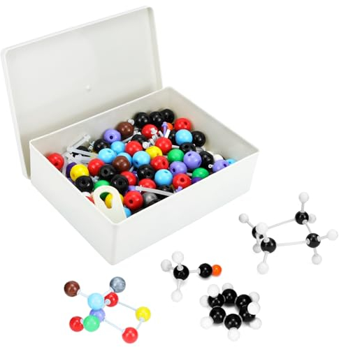 QWORK® 444 Stücke Chemie Molekularmodell Set, organische und anorganische Chemie Molekularmodell, geeignet für Schulunterricht und Experimente