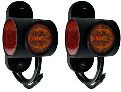 MelTruck 2x LED Umrissleuchte Begrenzungsleuchte E9 flaches Kabel für LKW PKW Anhänger (lange 64 mm mit Wärmeschrumpfkabel)