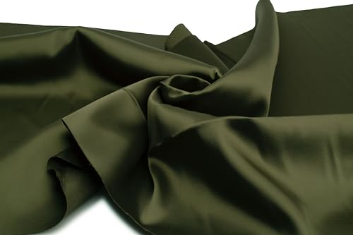 Satin dick mit Elasthan, Dekostoff, 50 x 150 cm (Olive)