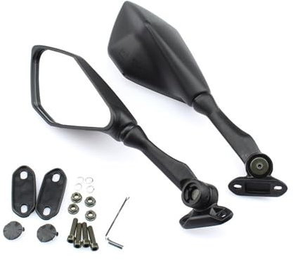 Motorrad Rückspiegel Für Kawasaki Für Ninja 125 250 250R 300 400 650 1000 H2 H2R Für Ninja ZX6R ZX10R ZX14R Spiegel Motorrad Rückspiegel Rückspiegel Motorrad (Farbe : Short clear lens)