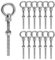 Sxutop 12 Pièces Boulons à œil M6 Anneau de Levage Filetage Mâle Vis à œil en Acier Inoxydable 304 Piton à Oeil Inox pour Fixation et Suspension,avec Écrous de Verrouillage/Rondelles Plates(M6 X 60mm)