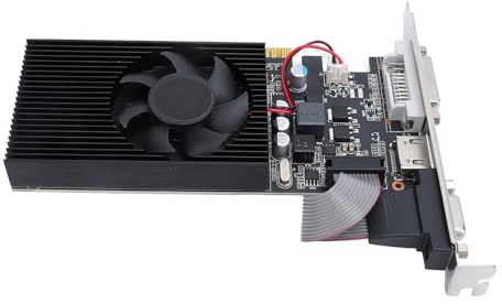 Bewinner GT 730-Grafikkarte, 2 GB DDR3-GPU 64-Bit-PCIe X16 – -DVI-VGA-Anschlüsse, Einzelner Lüfter für PC-Display-Unterstützung