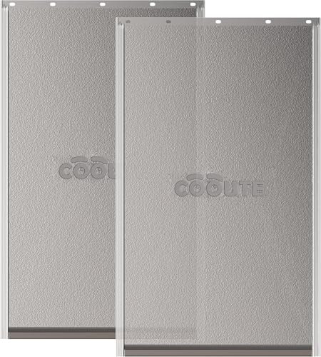 Cooute Lot de 2 rabats de rechange pour porte pour chien et chat avec fermeture magnétique, compatibles avec PetSafe Freedom PAC11-11039 L 26,4 cm de large x 43,2 cm de haut, avec vis (taille L)