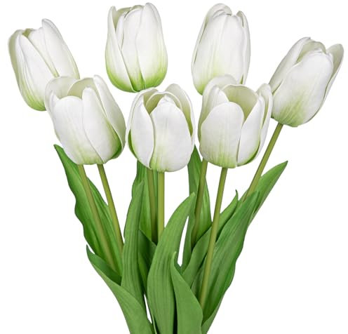 7er-Set Künstliche Tulpe Tulpenknospen Kunstblumen Echtes Gefühl, Künstliche Blumen Tulpen wie Echt Deko für Zuhause, Büro, Party, Hochzeit, Geburtstag, Hochzeitssträuße, Tischdekoration, Muttertag