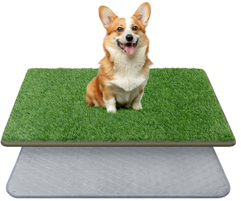 Inodoro reutilizable para perros, césped artificial de alta permeabilidad con base lavable para cachorros, para casa o apartamento