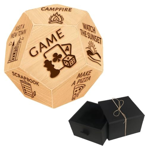 UNICRAFTALE Date Anniversario Regali Attività Vacanze Cubo Decisionale Per Regali di Matrimonio Legno Divertenti Dadi Idee Data Con Sacchetti di Velluto Per Marito Moglie Fidanzato Fidanzata