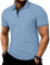 Elegancity Men's Polos Shirts Short Sleeve Classic Summer Cotton Pique Polo Shirt for Men Casual Solid Color Golf Shirts Top,Blue M